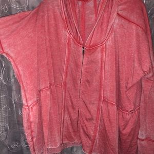 FREE PEOPLE casual pink zip up